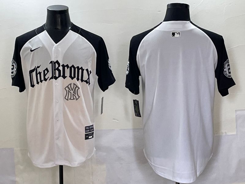 Men 2025 New York Yankees Blank White black Five generations Joint Name Nike MLB Jersey style 55